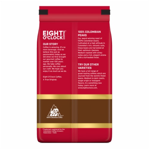 Eight O'Clock Coffee Medium Roast Ground 100% Colombian Peaks Coffee 20 oz Perspective: right