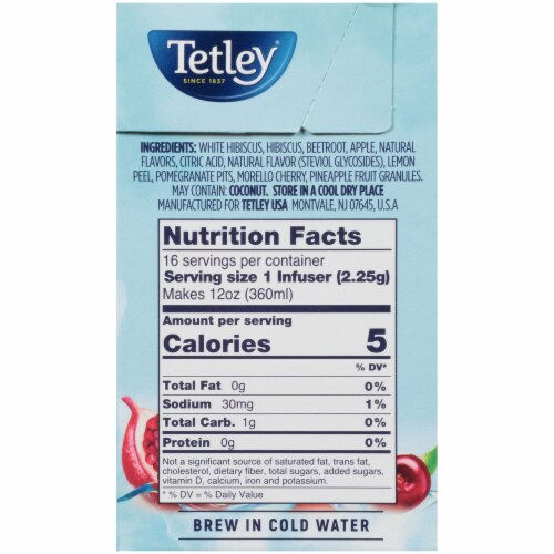 Tetley® Pomegranate & Cherry Herbal Infusion Perspective: right