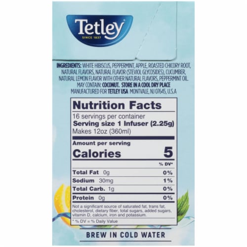 Tetley® Mint, Lemon & Cucumber Herbal Infusion Perspective: right