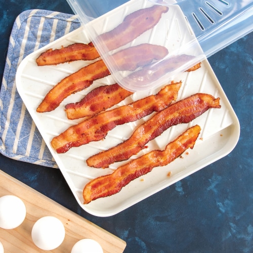 Nordic Ware Microwave Safe Bacon Tray & Food Defroster - White