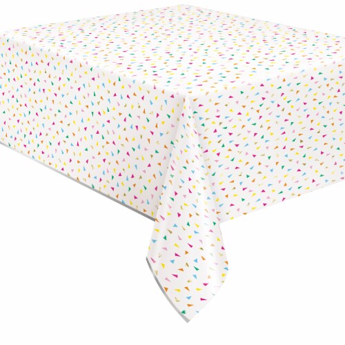 Unique Full Length Tablecloth Bright Triangles Perspective: right