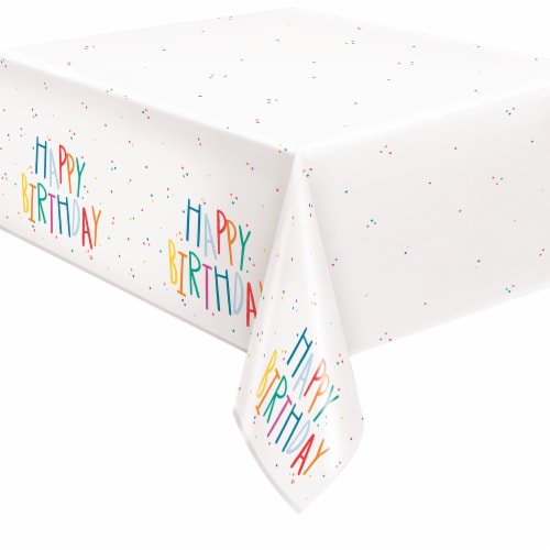 Unique® Birthday Mayhem Tablecloth 54" x 84" Perspective: right