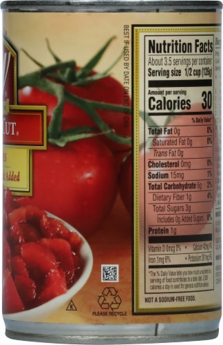 S&W® Ready-Cut No Salt Added Diced Tomatoes Perspective: right