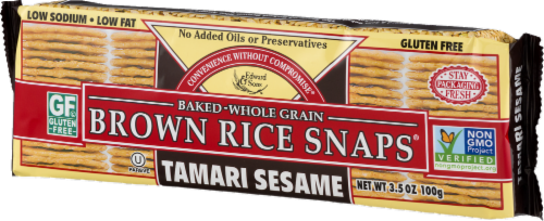 Edward & Sons Tamari Sesame Brown Rice Snaps Perspective: right