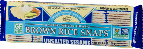 Edward & Sons® Unsalted Sesame Brown Rice Snaps Perspective: right