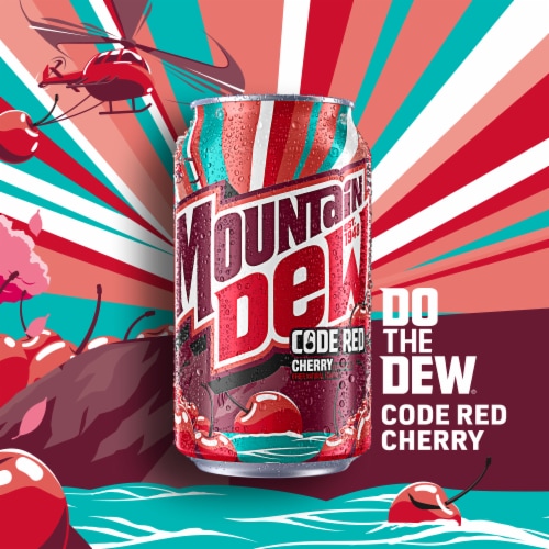 Mountain Dew Code Red Cherry Flavor Soft Drink 6 Cans 12 Fl Oz Food 4 Less