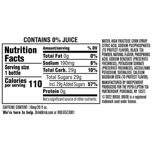 Brisk Iced Tea Lemon 20 Fl Oz Perspective: right
