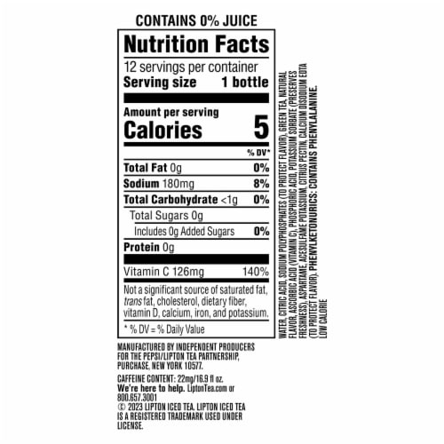 Lipton® Diet Citrus Green Iced Tea Multipack Bottles Perspective: right
