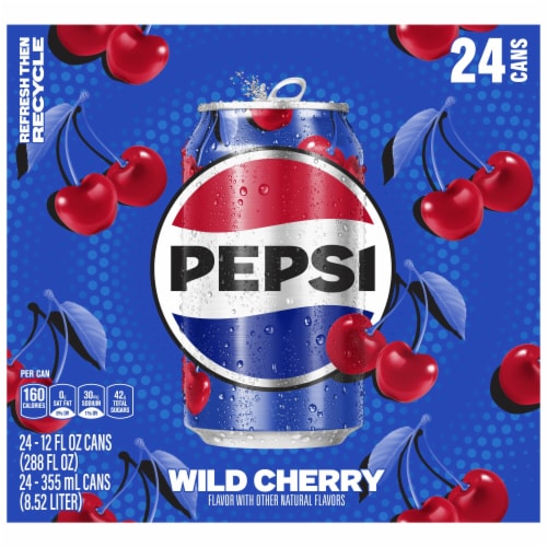 Pepsi Cola® Wild Cherry Soda Cans Perspective: right