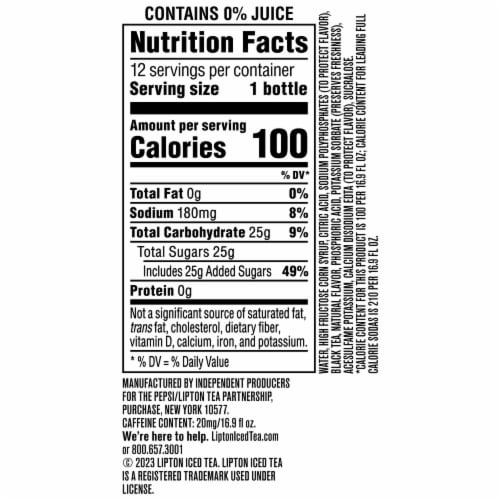 Lipton® Peach Iced Tea Multipack Bottles Perspective: right