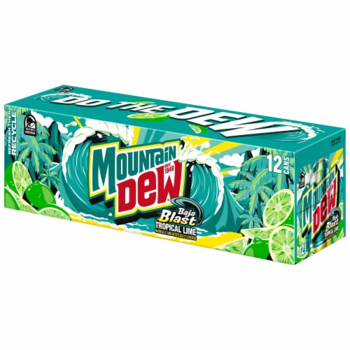 Mountain Dew® Baja Blast Soda Cans Perspective: right