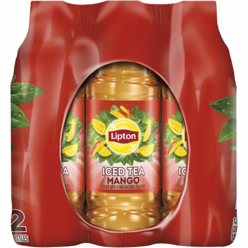 Lipton Mango Iced Tea 12 Count Bottles Perspective: right