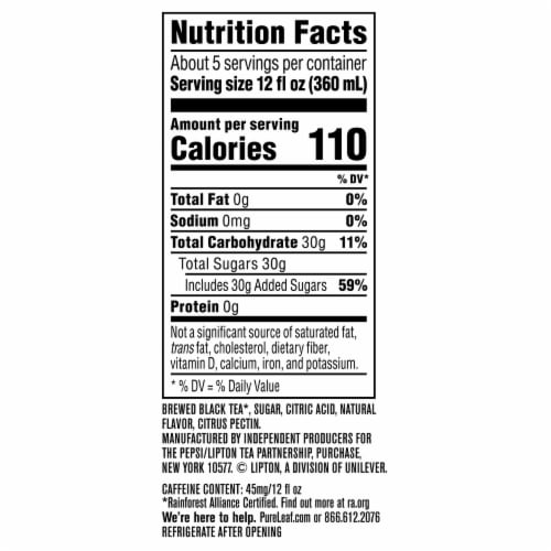 Pure Leaf® Raspberry Iced Tea Carton Perspective: right