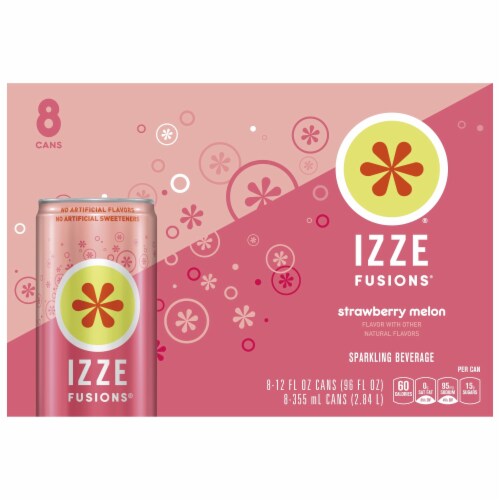 Izze Fusions Strawberry Melon Sparkling Beverage Perspective: right