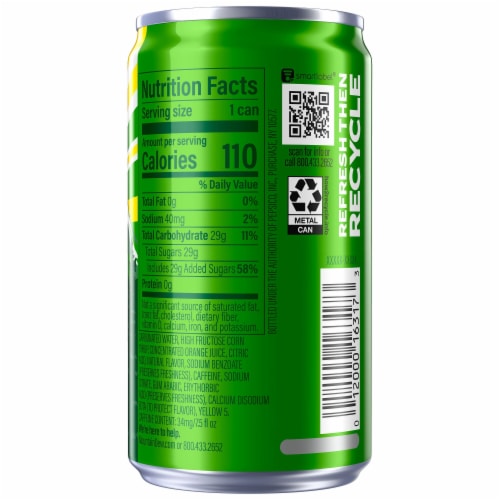Mountain Dew® Soda Mini Cans Perspective: right