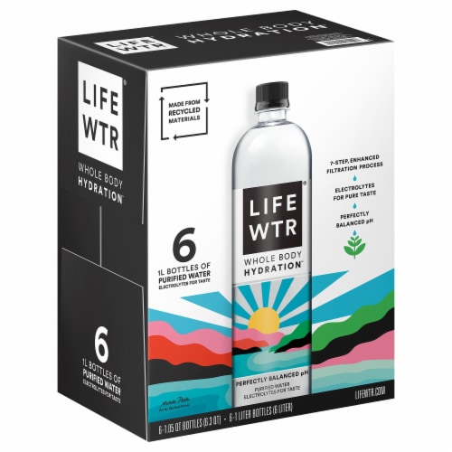 LifeWtr Purified Water 1 L 6 Count Perspective: right