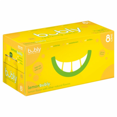 Bubly™ Lemon Flavored Sparkling Water Cans Perspective: right