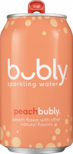 Bubly™ Peach Flavored Sparkling Water Cans Perspective: right
