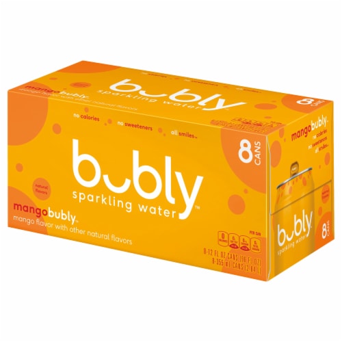 Bubly™ Mango Flavored Sparkling Water Cans Perspective: right