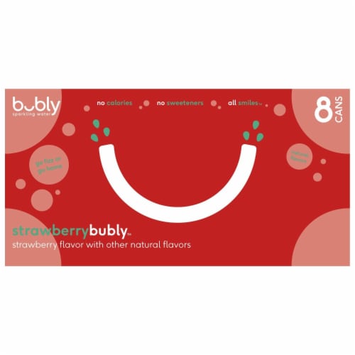 Bubly™ Strawberry Flavored Sparkling Water Cans Perspective: right