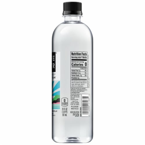 LIFEWTR® Purified with Electrolytes Premium Bottled Water Perspective: right