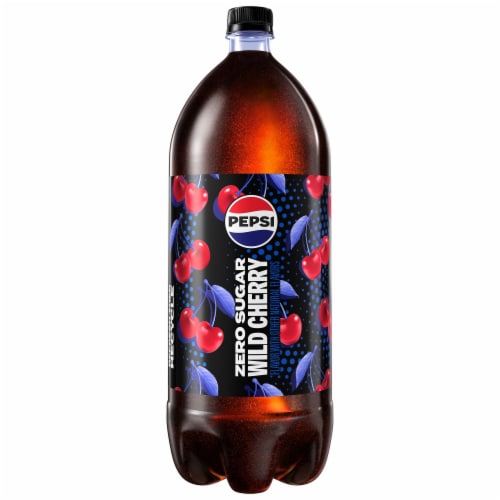 Pepsi Cola® Wild Cherry Zero Sugar Soda Bottle Perspective: right