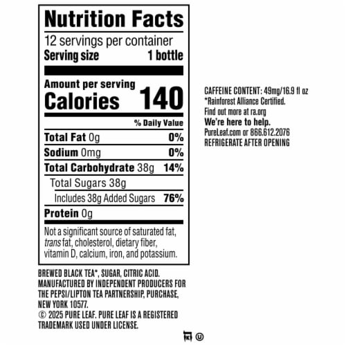 Pure Leaf Iced Tea, 0 Calories Unsweetened Variety Pack, 18.5 Fl Oz (Pack  of 12)