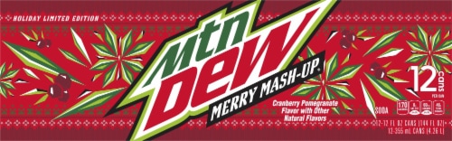 Mountain Dew Merry Mash Up Cranberry Pomegranate Soda Can Perspective: right