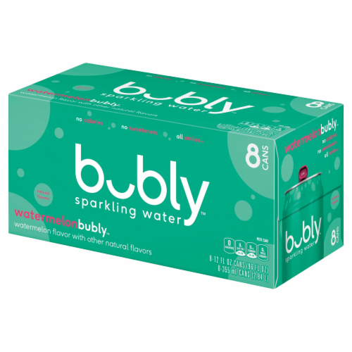 Bubly™ Watermelon Flavored Sparkling Water Cans Perspective: right