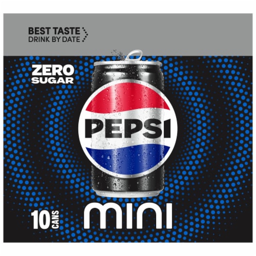 Pepsi Zero Sugar Soda Pop Mini Cans Perspective: right