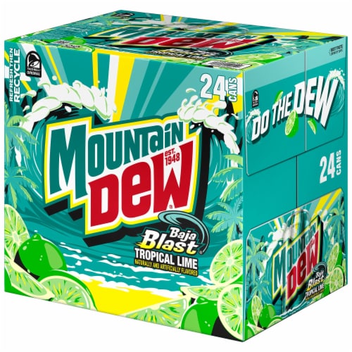 Mountain Dew® Baja Blast Soda Cans Perspective: right