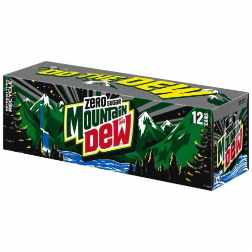 Mountain Dew® Zero Sugar Soda Cans Perspective: right