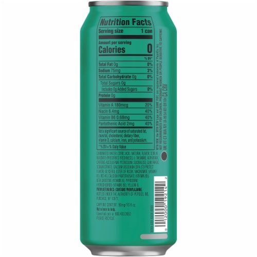 Mountain Dew Game Fuel Zero Calorie Watermelon Energy Drink 16 oz Can Perspective: right