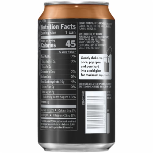 Starbucks Nitro Cold Brew Dark Caramel Premium Iced Coffee Drink Perspective: right