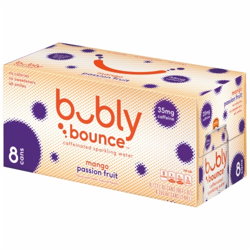Bubly™ Bounce Caffeinated Mango Passionfruit Flavored Sparkling Water Cans Perspective: right