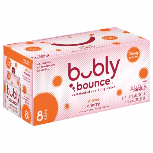 Bubly™ Bounce Caffeinated Citrus Cherry Flavored Sparkling Water Cans Perspective: right