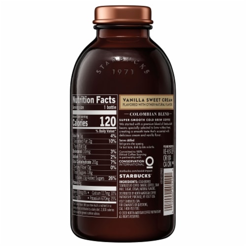 Starbucks® Cold Brew Vanilla Sweet Cream Iced Coffee Drink Perspective: right