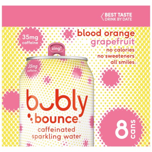 Bubly™ Bounce Caffeinated Blood Orange Grapefruit Flavored Sparkling Water Cans Perspective: right