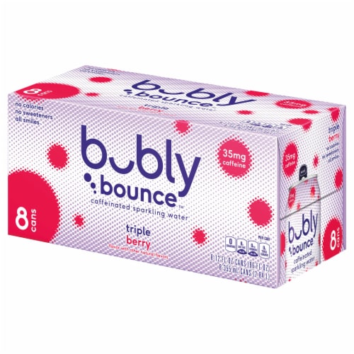 Bubly™ Bounce Caffeinated Triple Berry Flavored Sparkling Water Cans Perspective: right