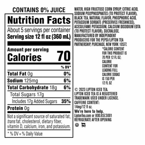 Lipton® Peach Iced Tea Carton Perspective: right
