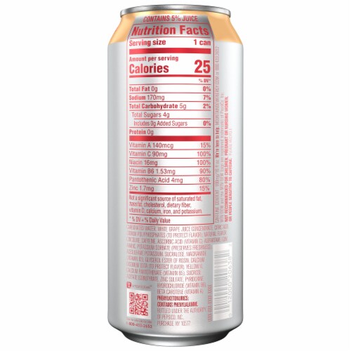 Mountain Dew® Peach Mango Dawn Energy Drink Can Perspective: right