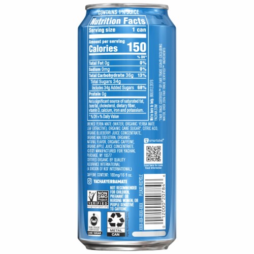 Yachak Berry Blue Yerba Mate Plant-Based Energy Drink