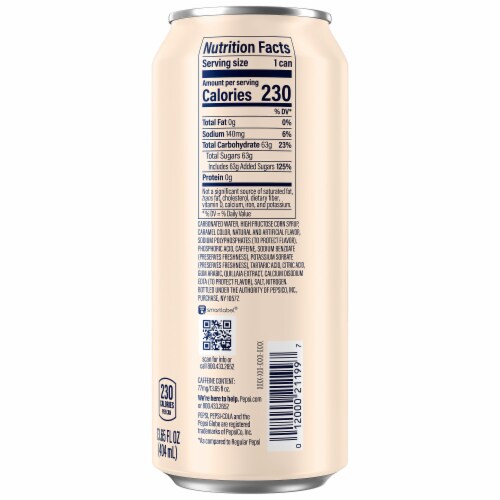 Pepsi Nitro Nitrogen Infused Cola Vanilla Draft Cola Perspective: right