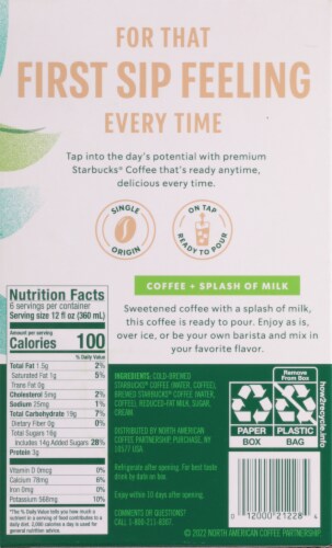 Starbucks® Cold & Crafted Premium Coffee Drink with + Splash of Milk Perspective: right