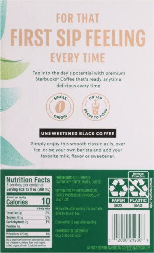 Starbucks® Cold & Crafted Premium Black Unsweetened Coffee Drink Perspective: right