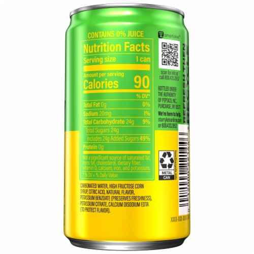 Starry™ Lemon Lime Caffeine Free Soda Mini Cans Perspective: right