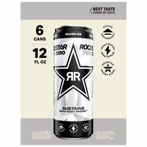 Rockstar® Silver Ice Sugar Free Energy Drink Multipack Cans Perspective: right