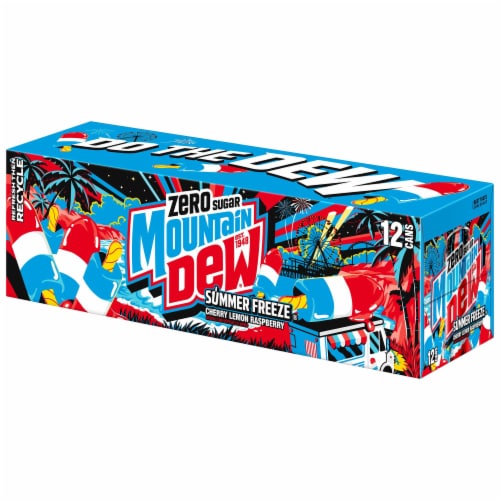 Mountain Dew® Zero Sugar Summer Freeze Soda Cans Perspective: right