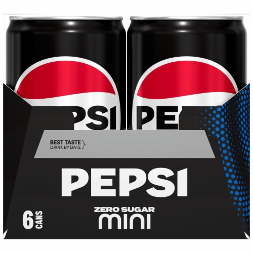 Pepsi Zero Sugar Cola Soda Pop Mini Cans Perspective: right