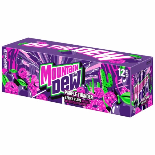 Mountain Dew® Purple Thunder Soda Cans Perspective: right